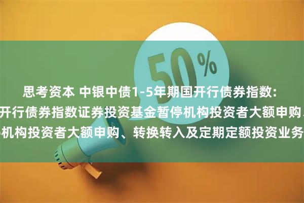 思考资本 中银中债1-5年期国开行债券指数: 关于中银中债1-5年期国开行债券指数证券投资基金暂停机构投资者大额申购、转换转入及定期定额投资业务的公告