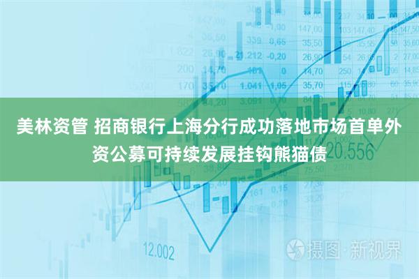 美林资管 招商银行上海分行成功落地市场首单外资公募可持续发展挂钩熊猫债