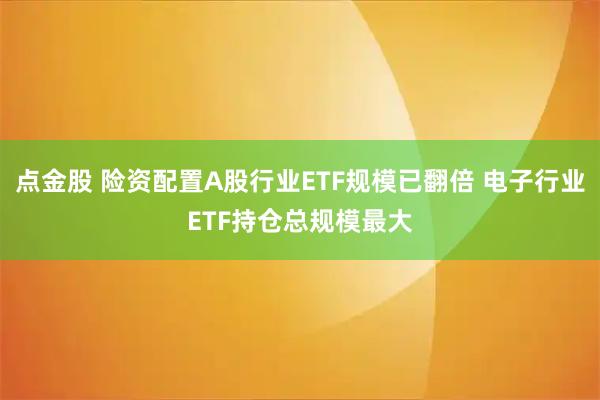 点金股 险资配置A股行业ETF规模已翻倍 电子行业ETF持仓总规模最大